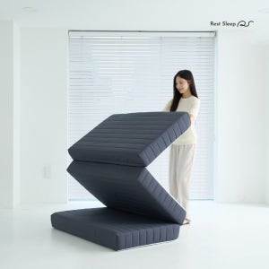 레스트슬립 3단접이식매트리스 원룸 바닥 단단한 수면매트 자취 접는 침대 토퍼 6cm MS