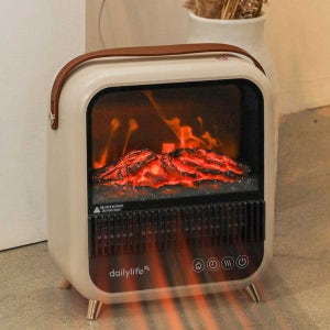 25년 미니 온풍기 전기 난로 불멍 히터 무드등 히터 열풍기 욕실 캠핑용 타이머