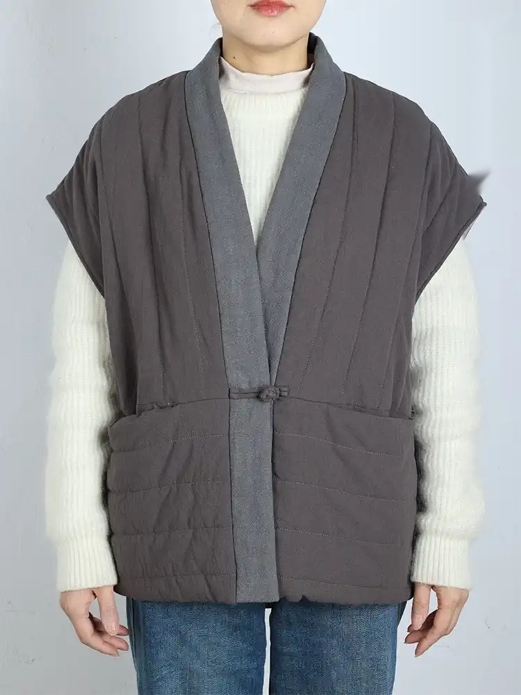 스님 누빔 코튼 조끼 겨울 도톰 생활한복 명상조끼 누빔 남녀공용 조끼