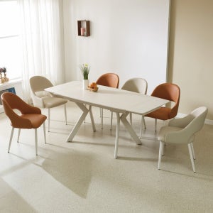 페라모 이브닝 반자동 무소음 세라믹 익스텐션 인출식 확장형 식탁 테이블 1300 1800