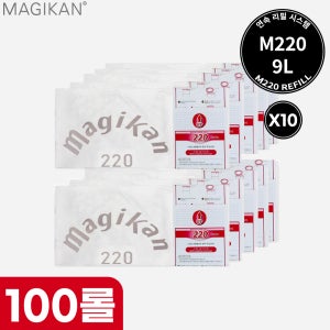 [매직롤] 매직캔 정품 3겹 리필 화이트 로고 220R100W (M220 M220NS M220A) 전용 화이트 로고리필 대용량 공구 패키지 휴지통 쓰레기통 휴지통비닐