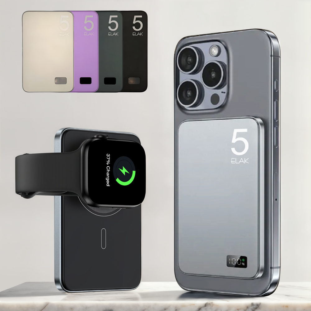 엘락 초슬림 맥세이프 고속 무선 충전 보조배터리 5000mAh 에어팟 애플워치 DS-21