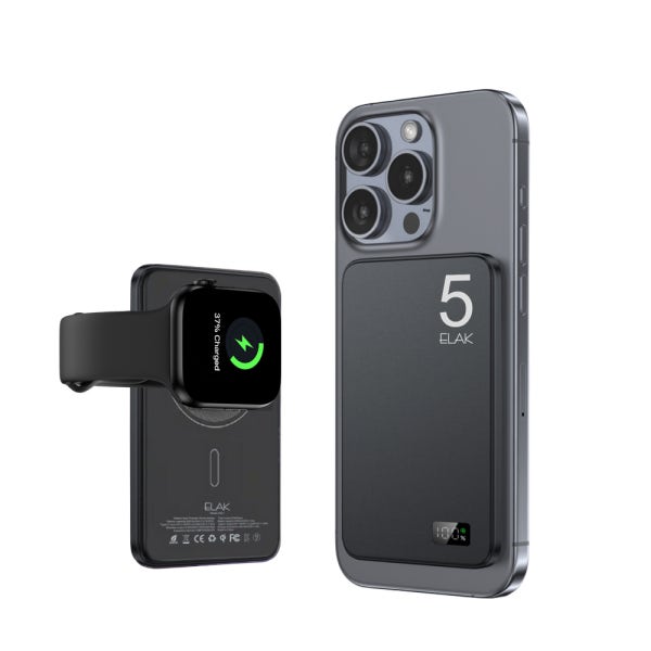 엘락 슬림 맥세이프 고속 무선충전 보조배터리 5000mAh 기내반입 여행용 DS-21
