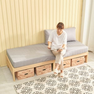 솔로&솔리드 무헤드 멀티싱글 1인용 침대프레임 기숙사 고시원 원룸 공간활용 슈퍼싱글