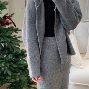 겨울 투피스세트 가디건치마세트 포근한 니트 코디세트