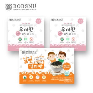 서울대 우아한 어린이김 유기농 무조미+포켓김자반 20봉세트 유아반찬 밥태기
