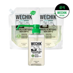 위칙 멀티플 주방 세제 500ml 1개 + 리필 1L 2개