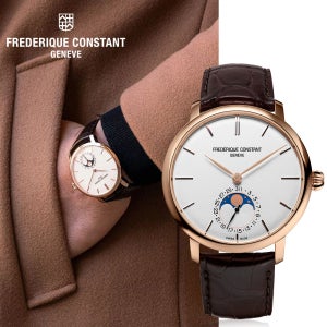 프레드릭콘스탄트 FC-705V4S4 슬림라인 문페이즈 메뉴팩쳐 오토매틱 남자 가죽시계 3년보증 백화점AS