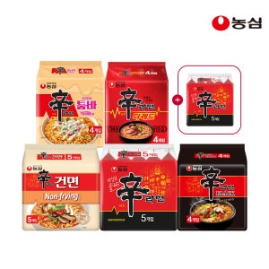 농심 신라면 마스터 컬렉션(신라면5+신라면건면5+신라면더레드4+신라면블랙4+신라면툼바4)+신라면5입 증정