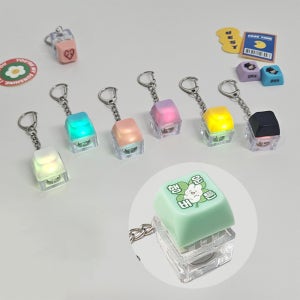 LED 키캡키링 제작 키보드키링 커스텀 키홀더 열쇠고리 클릭커 클리커 굿즈