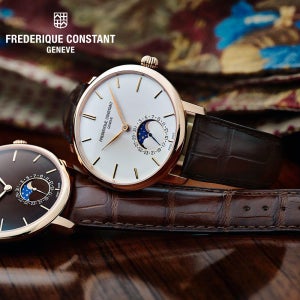 프레드릭콘스탄트 FC-705V4S9 슬림라인 문페이즈 메뉴팩쳐 오토매틱 남자 가죽시계 3년보증 백화점AS