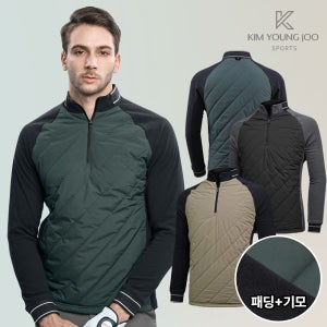 남성 골프 패딩 티셔츠 방풍 남자 골프웨어 겨울 연습복 기모 긴팔 골프복(M5WT58)