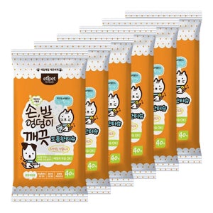 반려견 개 강아지 에티펫 안심케어 손발엉덩이깨끗 40매 x6