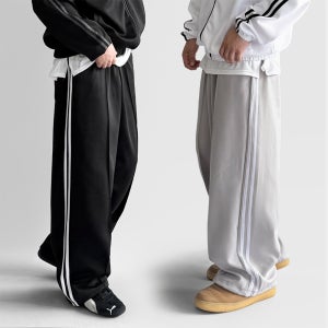 1+1 와이드트레이닝팬츠 스웻 벌룬 스웨트 트랙 팬츠 회색 통큰 벌룬 통 바지