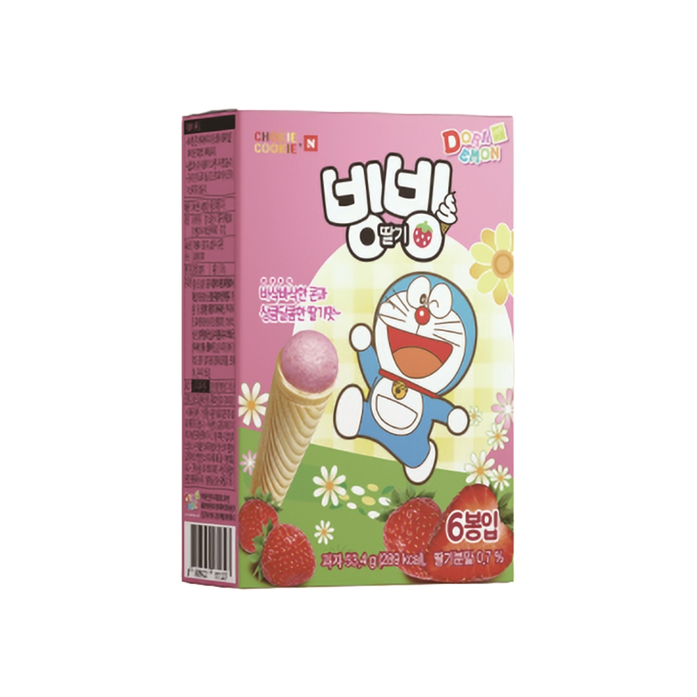 도라에몽과자 아이스콘 스낵 빙빙딸기