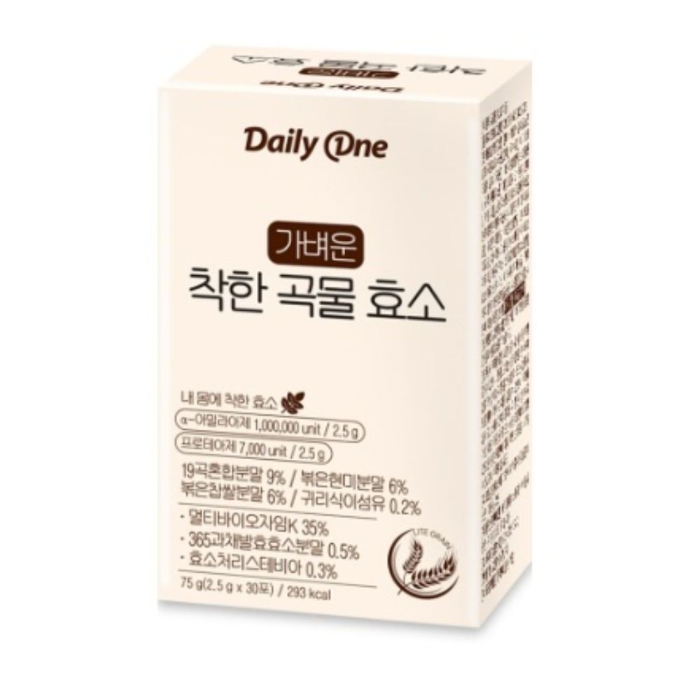 데일리원 가벼운 착한 곡물 효소 소화효소 혼합 유산균 2.5g x 30포