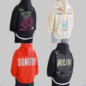 남자 겨울 프린팅 빅사이즈 두꺼운 박스 오버핏 기모 후드티