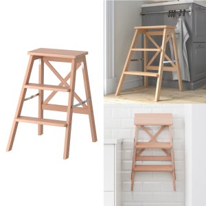 이케아 원목 3단 사다리 스텝스툴 베크벰 접이식계단 너도밤나무