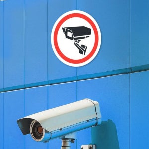CCTV 작동중 설치 안내 표지판 녹화중 원형 안내판