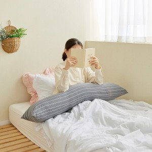 안고자는 꿀잠 솜포함 다용도 바디필로우 일자형 달쿠션 롱쿠션 대형쿠션 등쿠션 긴베개 임산부쿠션