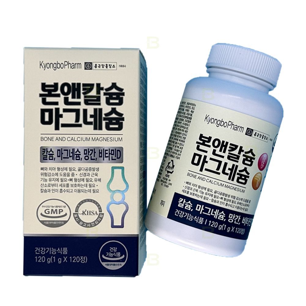 종근당<b>홀딩스</b> 본 앤 칼슘 마그네슘 개월수 선택 120정, 1개
