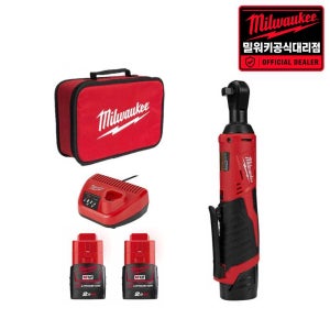 밀워키 대리점 M12 IR-202B 12V 정비용 라쳇렌치 배터리2개 세트