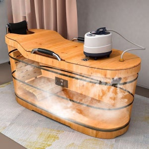 삼나무 성인용 욕조 가정용 1인용편백나무반신욕 가정용사우나 1.1m 팔걸이 단열모델