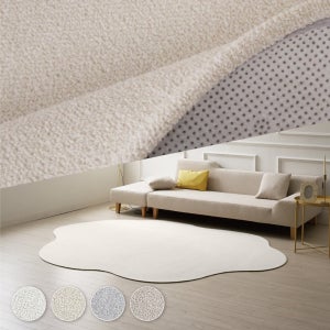 투톤 클라우디 선데이 워셔블 비정형 러그 6size 아이보리 100x150cm