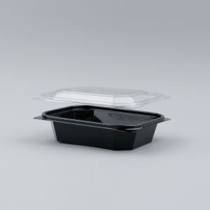 DL-204 반찬 샐러드 용기+뚜껑 세트 600개 (투명,블랙)