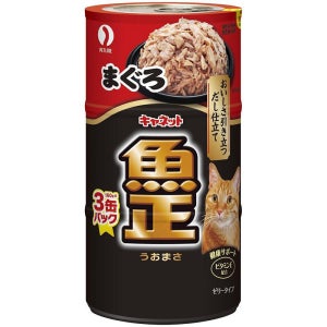 일본 고양이 참치 펫라인 캐넷 우오마사 160g x 3캔 팩