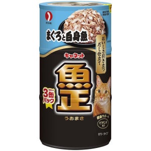 일본 참치 & 흰살 생선 펫라인 캐넷 우오마사 160g x 3캔 팩 고양이사료