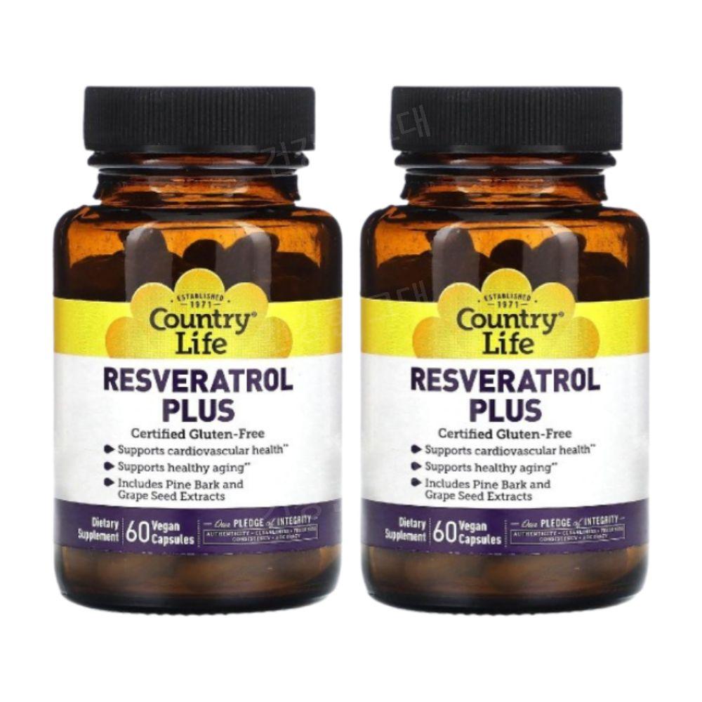 컨트리라이프 레스베라톨 레스베라트롤 60캡슐 2개 라스베라트롤 Resveratrol