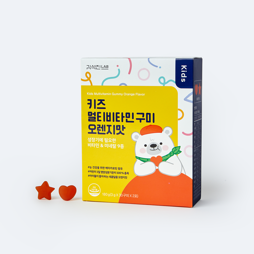 <b>김석진LAB</b> 키즈 멀티비타민 구미 오렌지맛 60구미, 1개