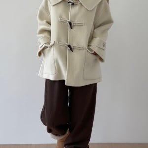 마렌드 세일러카라 떡볶이 하프 루즈핏 데일리 여성 겨울 하프 코트