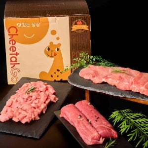 치타고 무항생제 한돈 선물세트 키즈용 등심 안심 1.5kg (등심500gx2/안심500g)