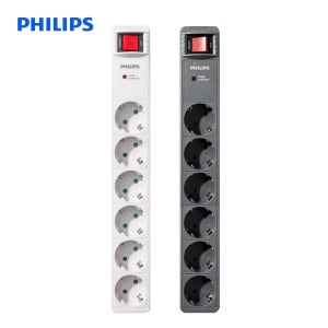 필립스 서지보호 프로 고용량 멀티탭 과부하차단 안전 접지 6구 2M