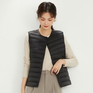 오리털조끼 경량패딩조끼 여성 깔깔이 베스트 누빔 보온 숏 이너