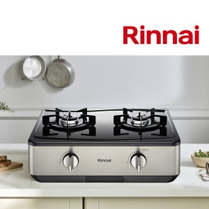 전국설치 린나이 2구 스탠드형 일반 레인지 자동불꽃차단 센서 가스렌지 LNG도시가스, 샴페인 브러쉬드