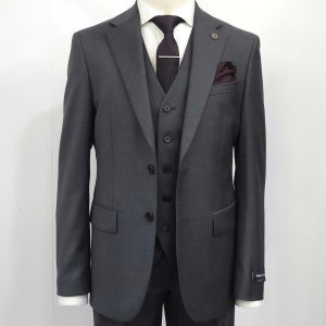 파렌하이트 가을 겨울 남자정장 그레이 모 100% 이태리 수입원단 레다 쓰리피스 양복