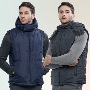 남성 겨울 패딩조끼 플리스 털 경량 베스트 남자 겨울 후드 하이넥 누빔(M5WV19)