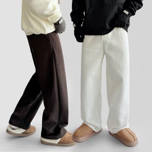 1+1 남성코듀로이팬츠 남자골덴바지 와이드 겨울 기모 팬츠