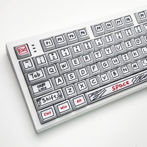 낙서 키캡 정각 XDA PBT 128키 두들 독거미 귀여운 키보드 조약돌 언더스코어랩스