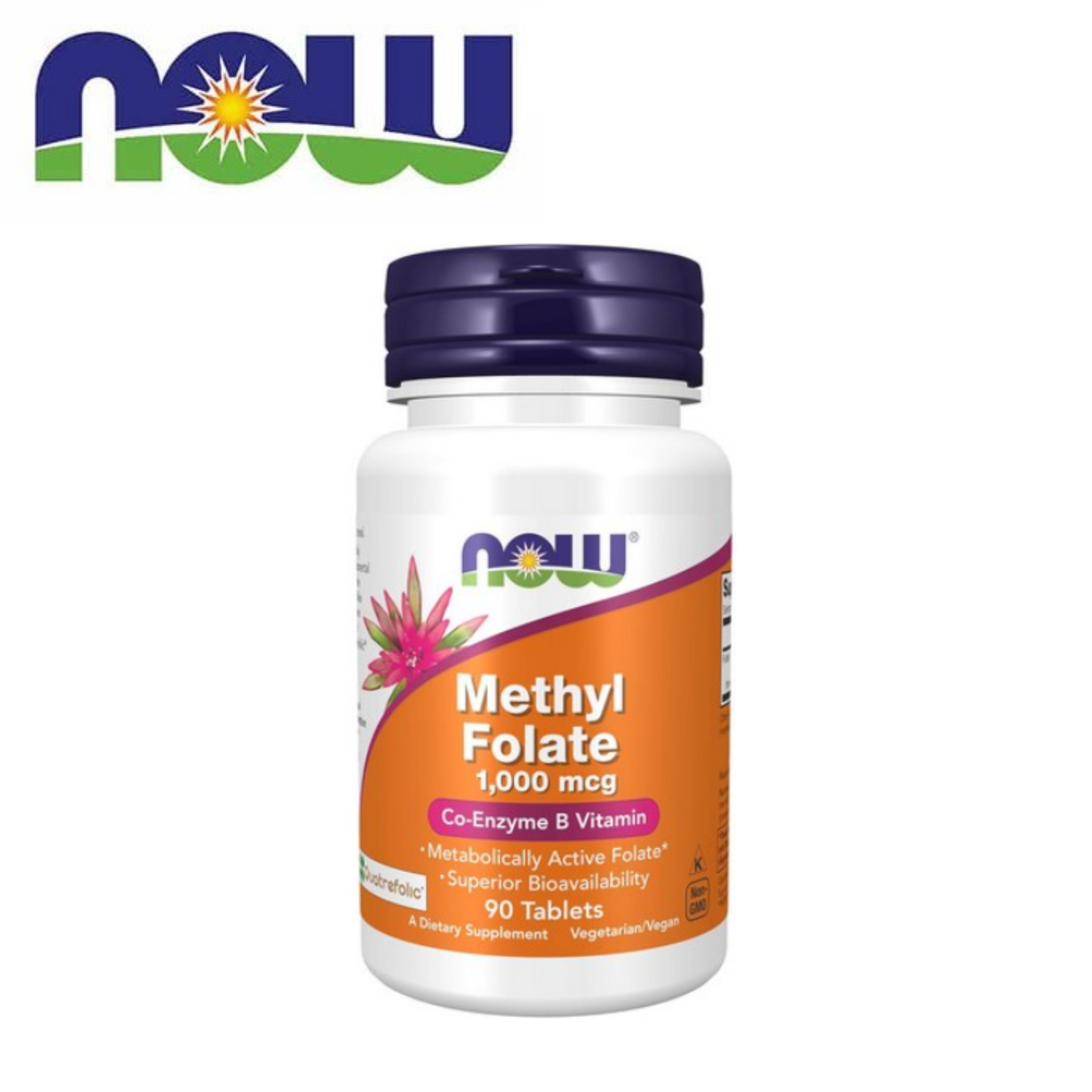 나우푸드 활성 엽산 1000mcg <b>메틸 폴레이트</b> Methyl folate 90캡슐
