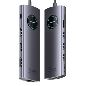 벤션 트리플 디스플레이 HDMI DP 미러링 랜카드 올인원 멀티 허브 TQWHB