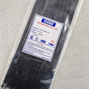 전오 JSFT360S-316 폭4.6mm 길이 360mm 1봉 100개 국산 PVC풀코팅 스테인레스 스틸 케이블타이 스텐타이 서스밴드