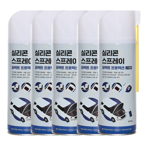 정우케미칼 자동차용 실리콘스프레이 퍼펙트 프로텍션 J-299PP 420ML 5캔 세트