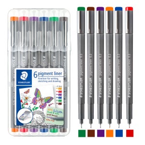 스테들러 피그먼트라이너 칼라 6본세트 0.3 드로잉 제도 캘리그라피 펜