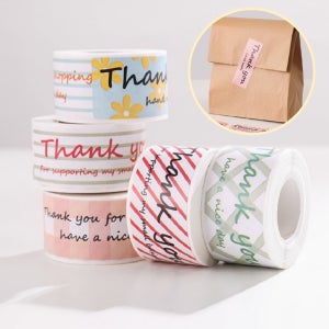 감사 땡큐 롤 스티커 라벨 카드 생일 답례 단체 선물 포장 이벤트 용품