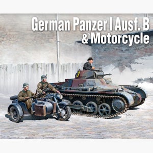 아카데미과학 13556 1/35 독일 1호전차 B형 & 모터사이클 탱크 프라모델