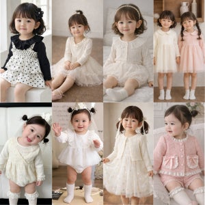 돌 두돌 샤 화이트 원피스 아기 유아 여아 자매 하객룩 가족 촬영룩
